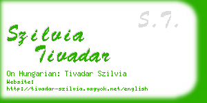 szilvia tivadar business card